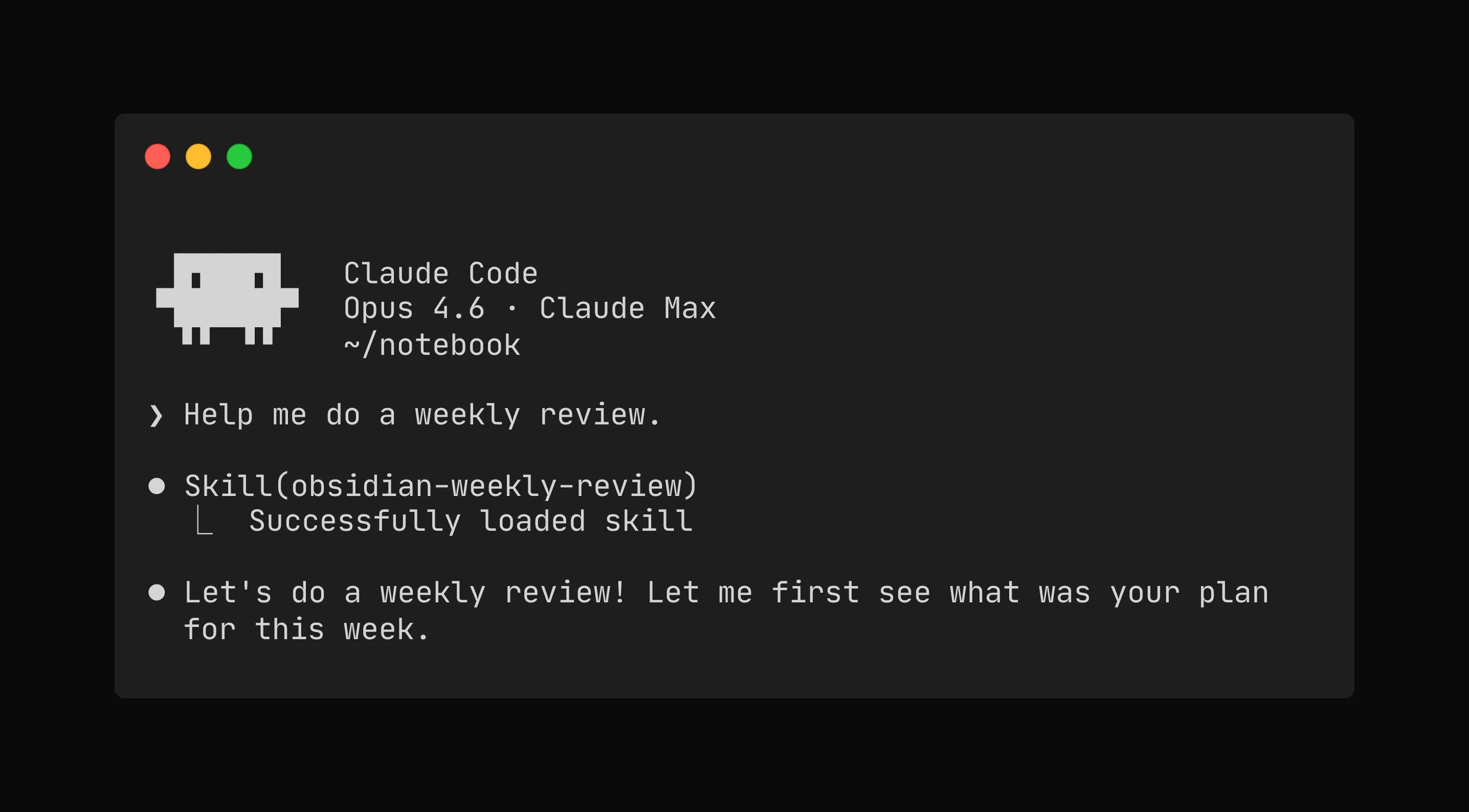 An example where Claude Code automatically invokes a skill based on my messages.